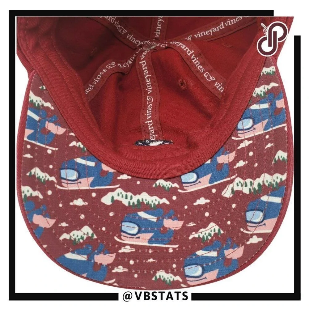 Vineyard‎ Vines Ski Whale Hat Baseball Cap Adjustable Red Kids